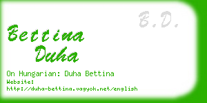 bettina duha business card